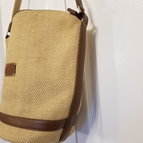 Wicker Woven Bucket Bag for Summer Vintage Liz Claiborne - Picture 2 of 13